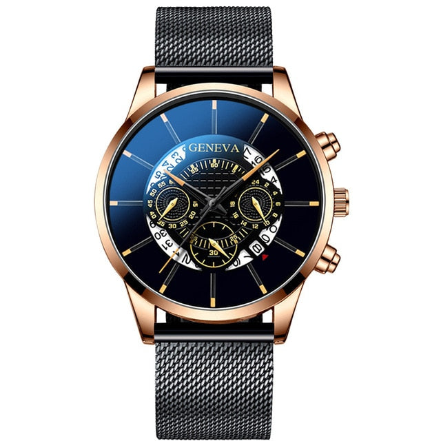 Men's Blue stainless Steel Fashion Watch
