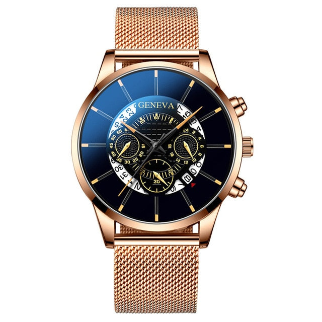 Men's Blue stainless Steel Fashion Watch
