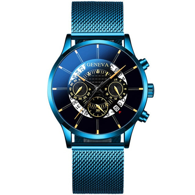 Men's Blue stainless Steel Fashion Watch