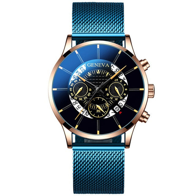 Men's Blue stainless Steel Fashion Watch