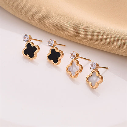 18K Gold Four-leaf Clover Earrings