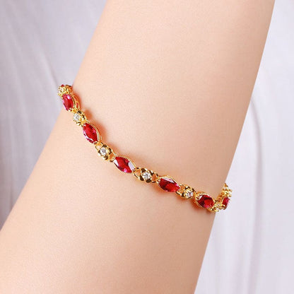 24k Gold Women's Ruby Bracelet