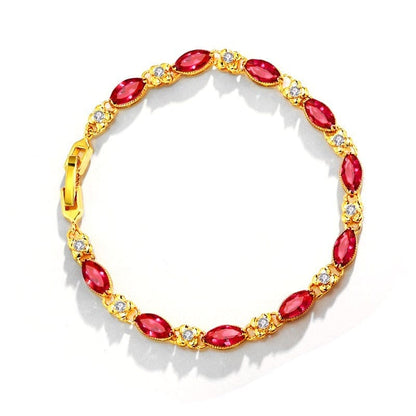 24k Gold Women's Ruby Bracelet