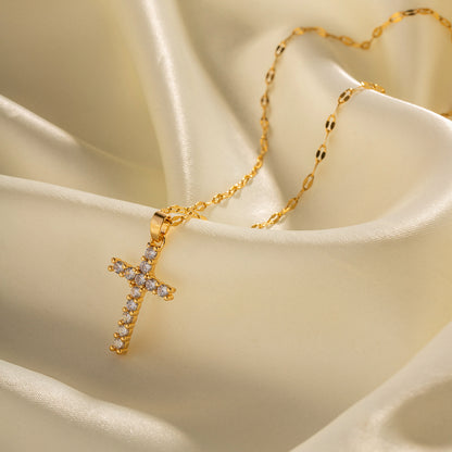 18K Gold Versatile Cross Necklace