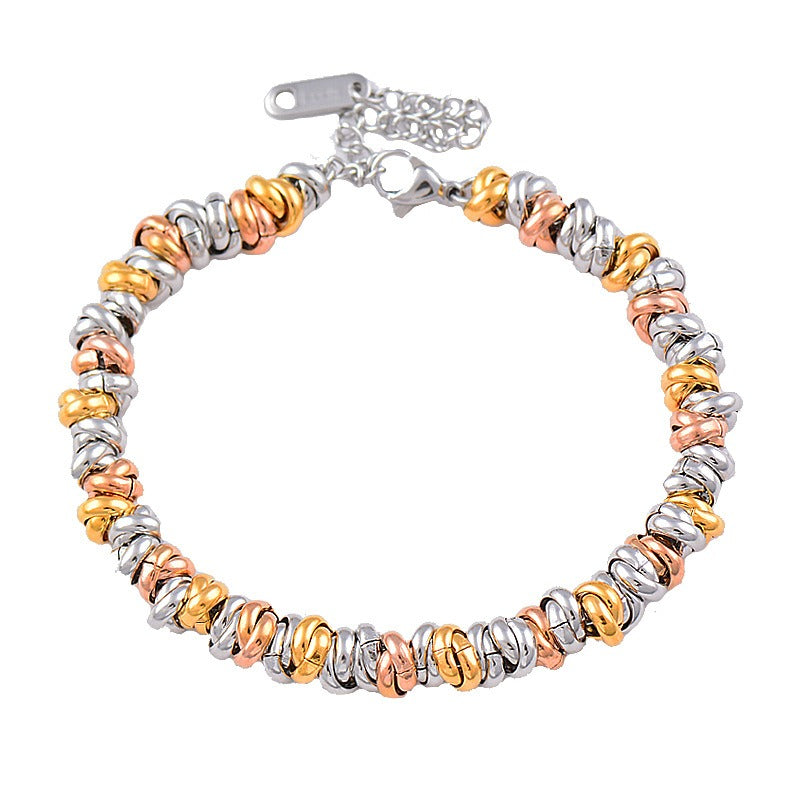 Tricolor Gold Thick Bracelet