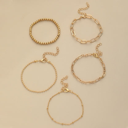 5 Piece Gold Bracelet Set