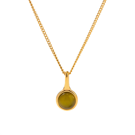 18K Gold Noble Green Opal Necklace