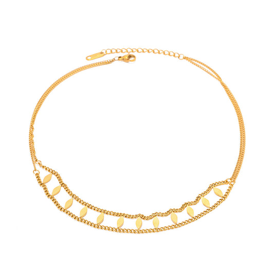 18K Gold  Double Layer Versatile Necklace