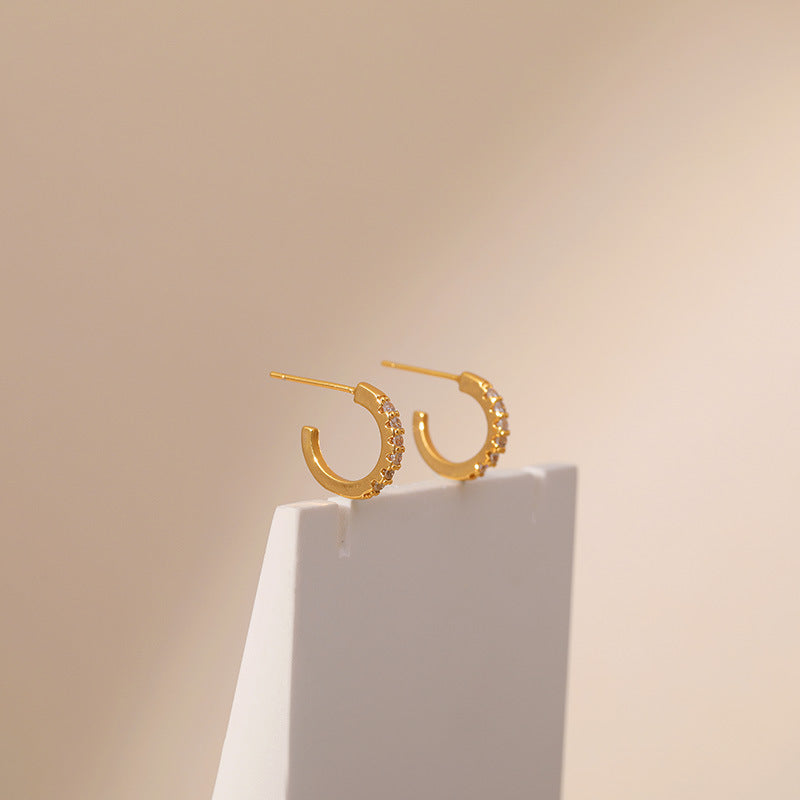 18k Gold Semi-circle Earrings