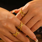 18K Gold Crisscross Ring