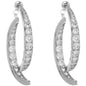 Cross Curved Crystal Diamon Earrings