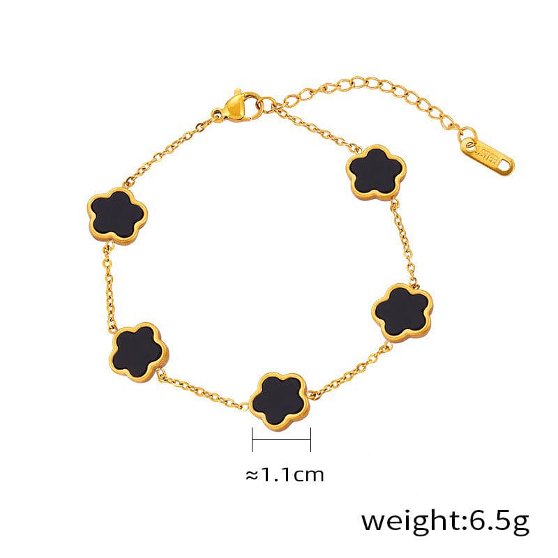 18K gold  Flower Gemstone Earring, Bracelet and Necklace set