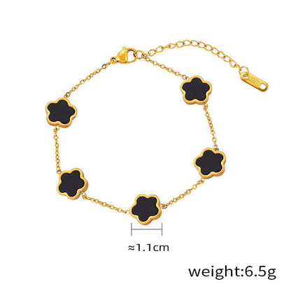 18K gold  Flower Gemstone Earring, Bracelet and Necklace set