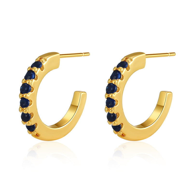 18k Gold Semi-circle Earrings
