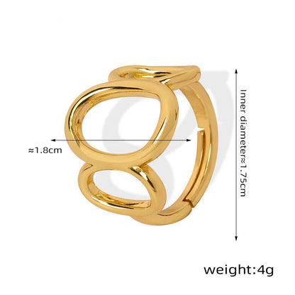 18K gold  Round Trendy Design  Ring