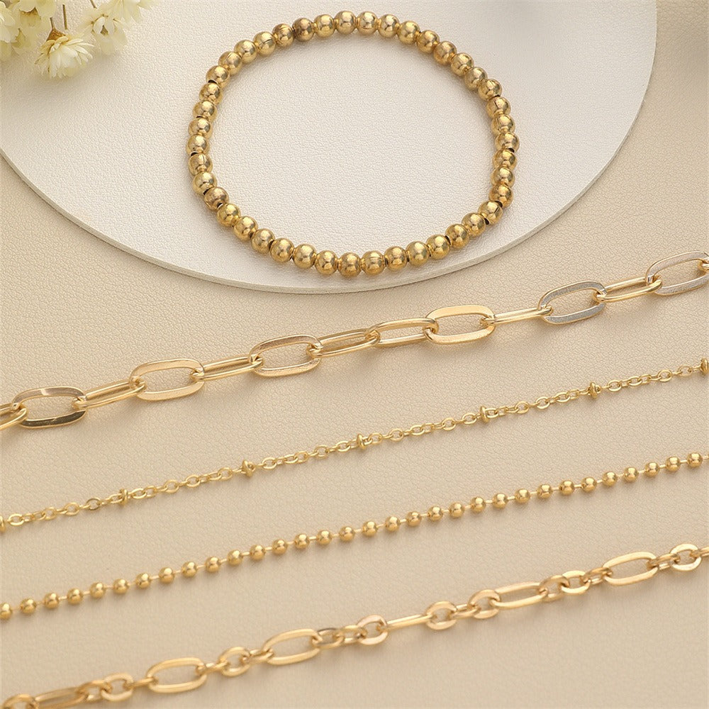 5 Piece Gold Bracelet Set