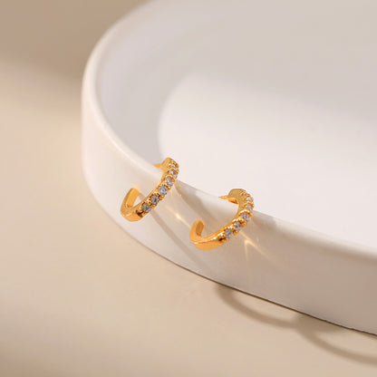 18k Gold Semi-circle Earrings