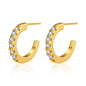 18k Gold Semi-circle Earrings