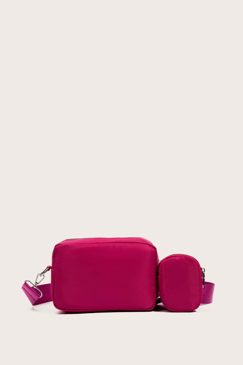 Pink Shoulder Bag with Small Purse