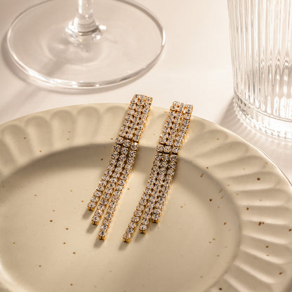 18K Gold Exquisite Dazzling Diamond Earrings