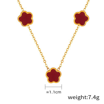 18K gold  Flower Gemstone Earring, Bracelet and Necklace set