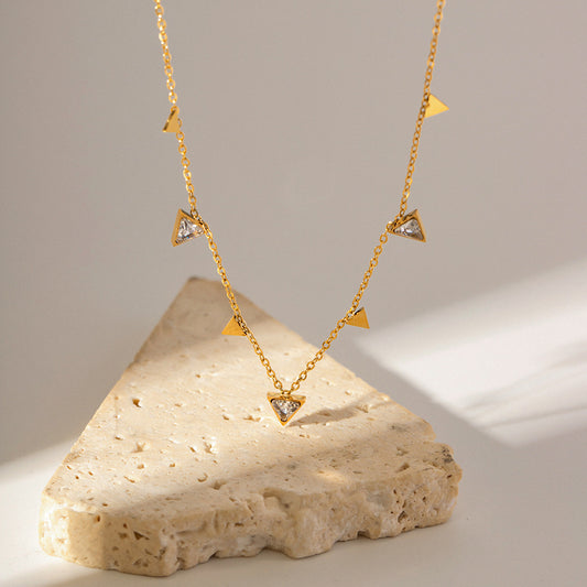 18K Gold Triangle Necklace