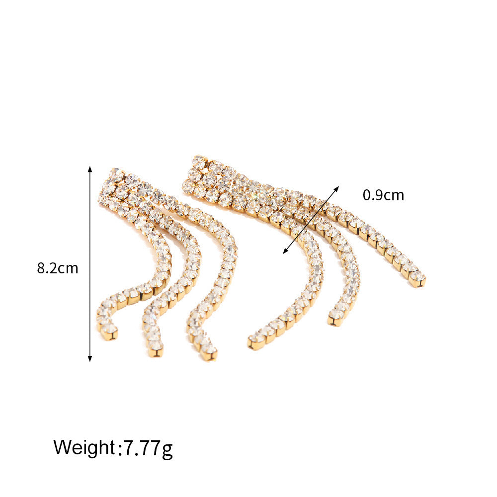 18K Gold Exquisite Dazzling Diamond Earrings