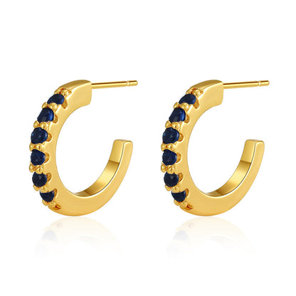 18k Gold Semi-circle Earrings