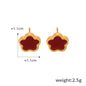 18K Gold  Flower Gemstone Earring, Bracelet and Necklace set