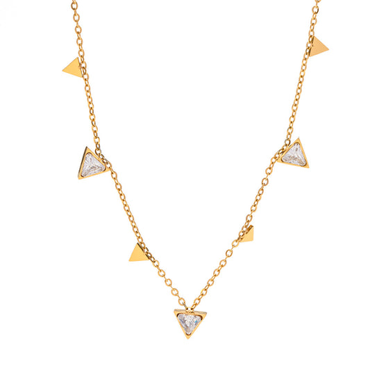 18K Gold Triangle Necklace