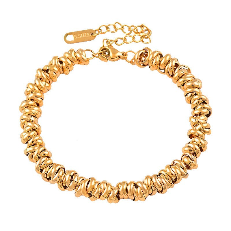 Tricolor Gold Thick Bracelet