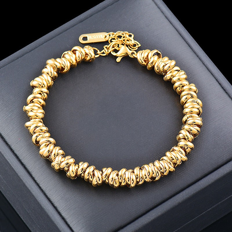 Tricolor Gold Thick Bracelet
