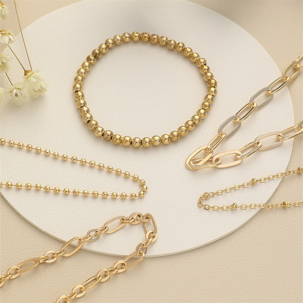 5 Piece Gold Bracelet Set
