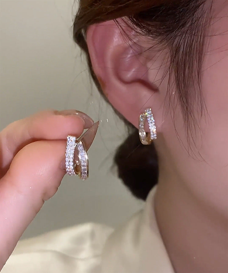 Gold Dazzling Diamond Earrings