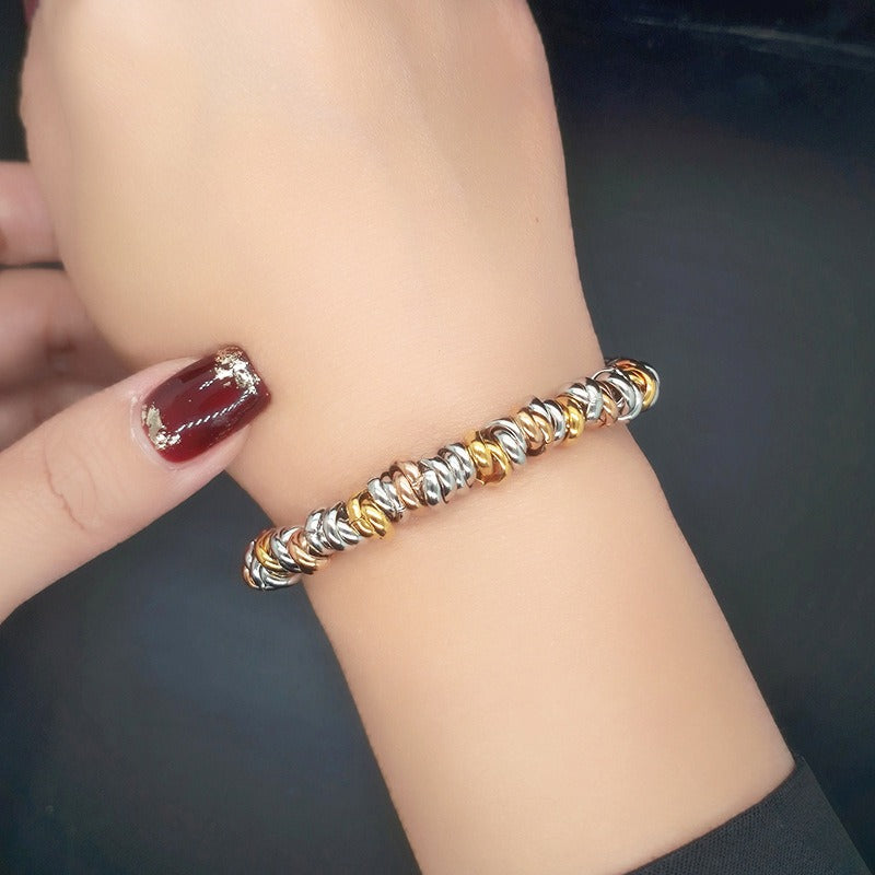 Tricolor Gold Thick Bracelet