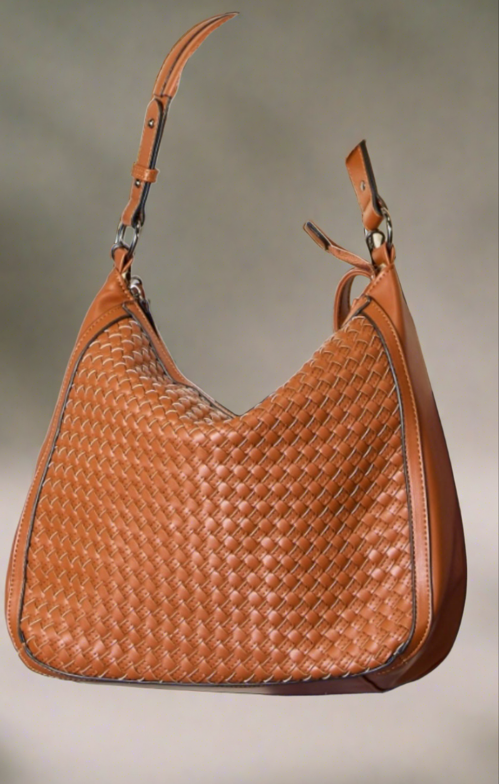 Weaved Vegan Leather Handbag