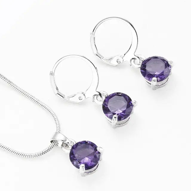 Crystal Necklace and Earrings Jewelry Sets