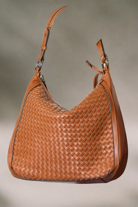 Weaved Vegan Leather Handbag