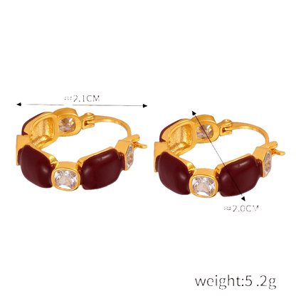 18K gold  Earrings with Gemstone