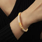 18K gold C-shaped Opening  Bracelet