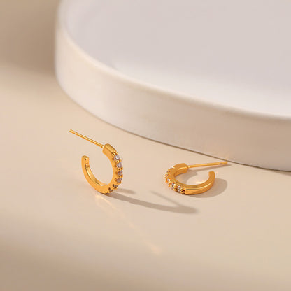 18k Gold Semi-circle Earrings