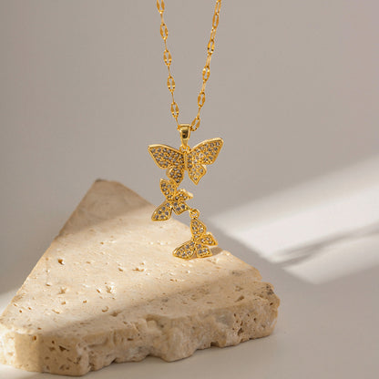 Gold Butterfly Pendant Necklace