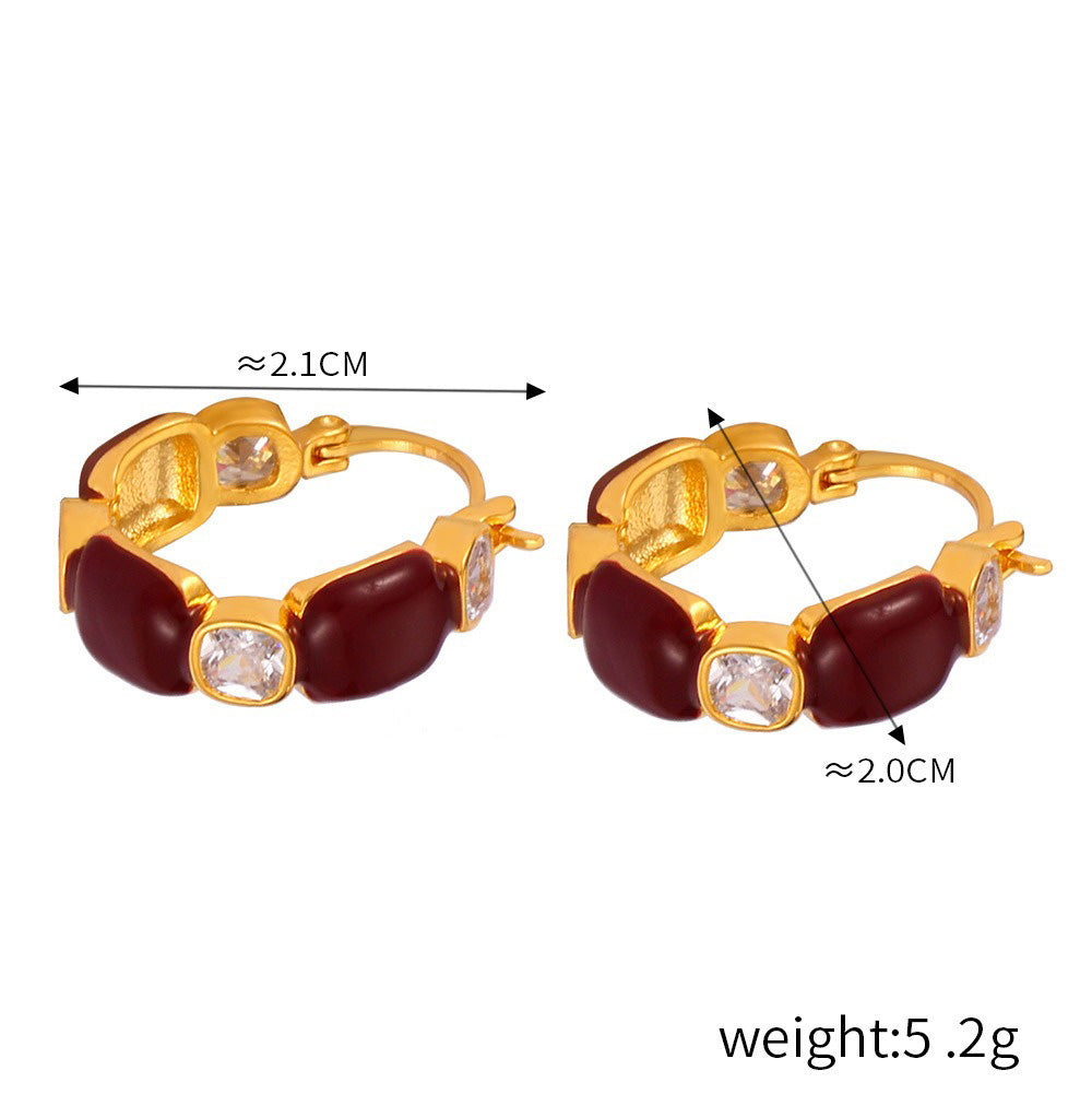 18K gold  Earrings with Gemstone