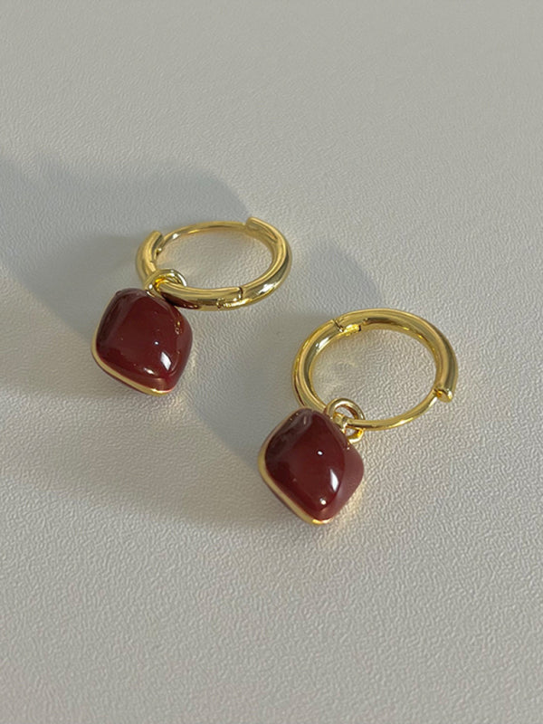 New Style Red Wine Ear Clip Earrings