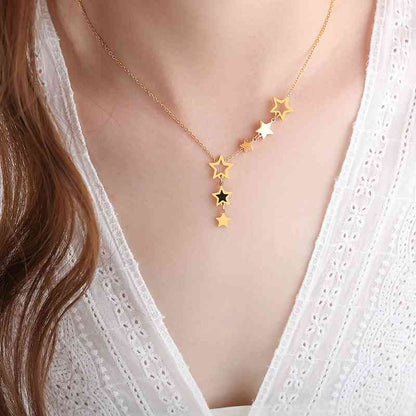 Stars and Gold Drop Necklace