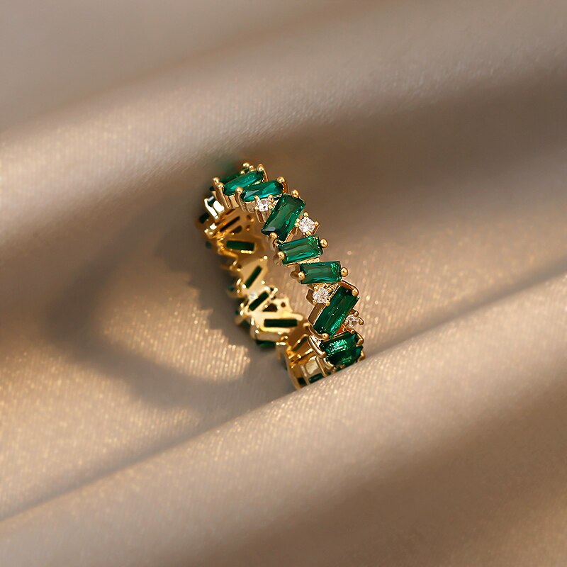 Luxury Green Crystal Rings