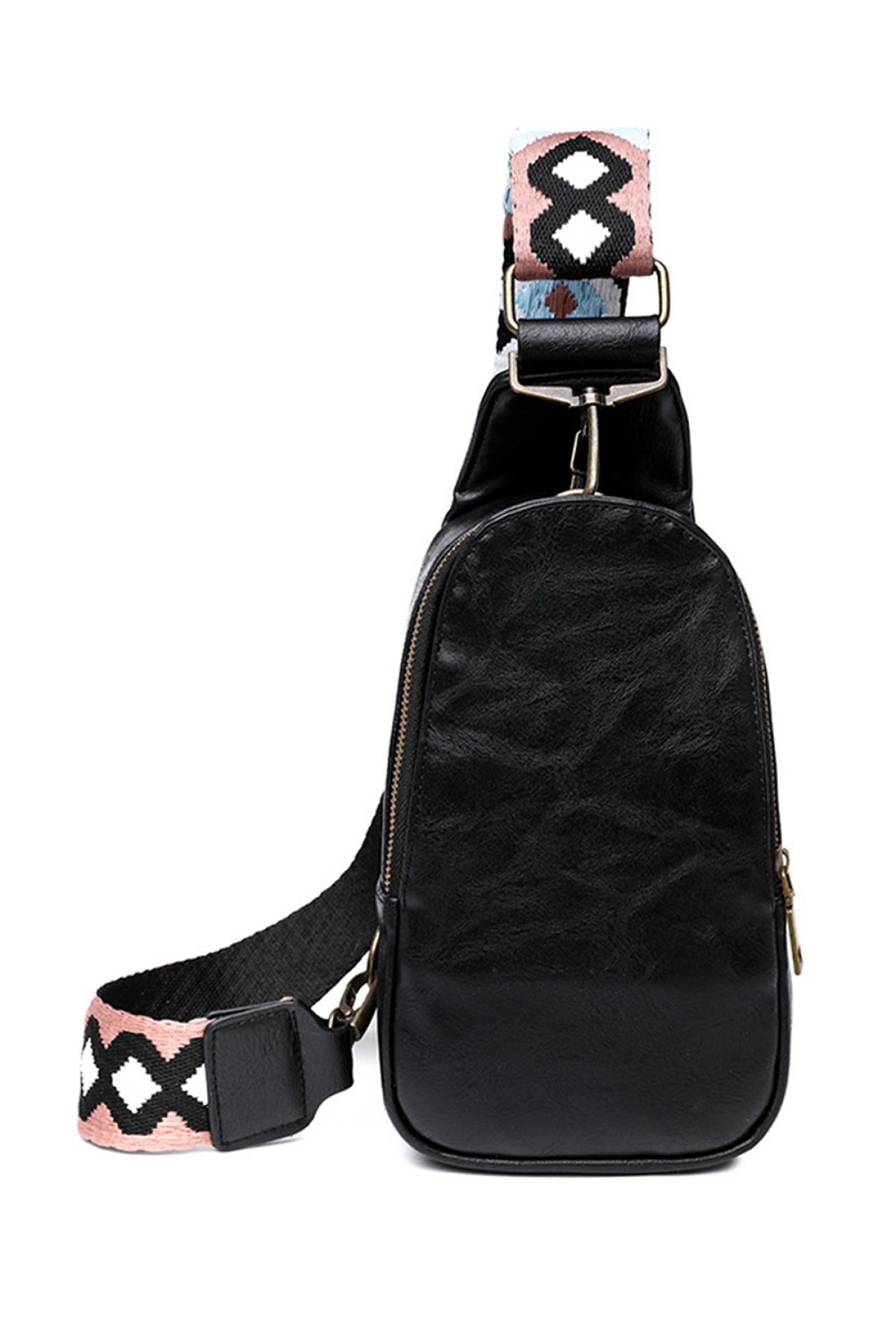 Leather Zipped Crossbody  Bag
