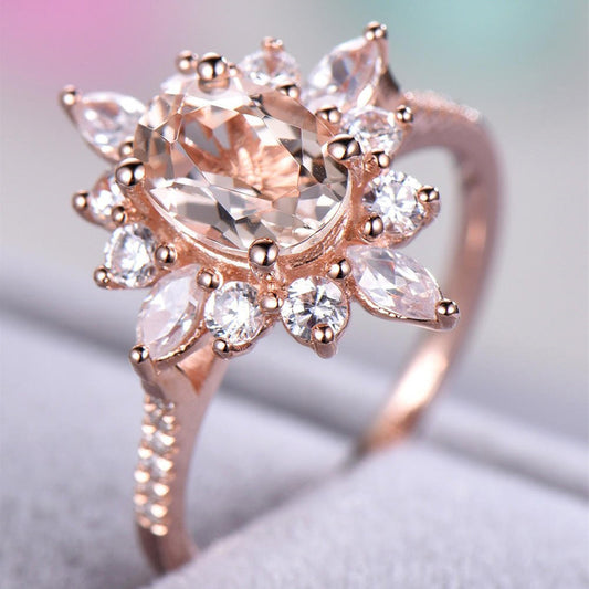 Women Shiny Floral Ring