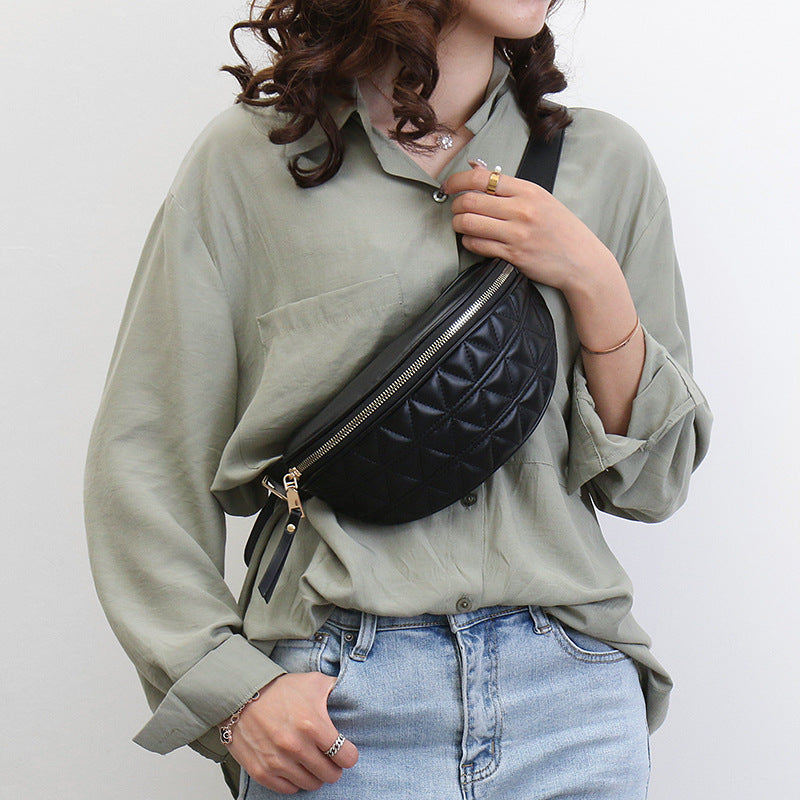 Leather Zipper Fanny Pack