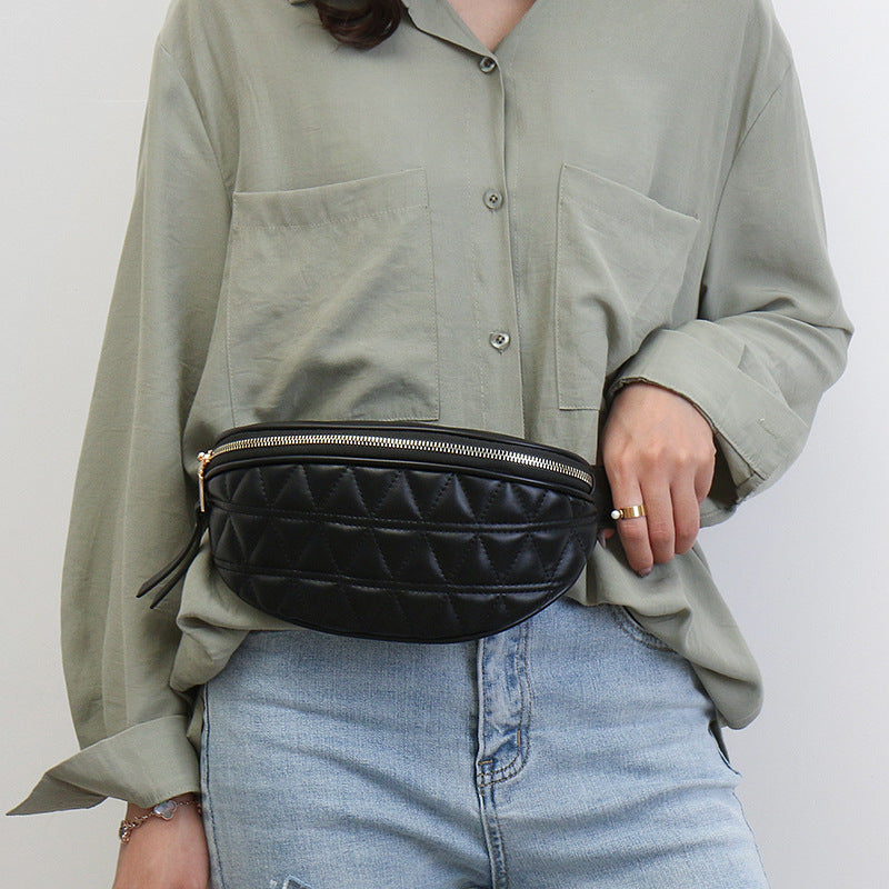 Leather Zipper Fanny Pack